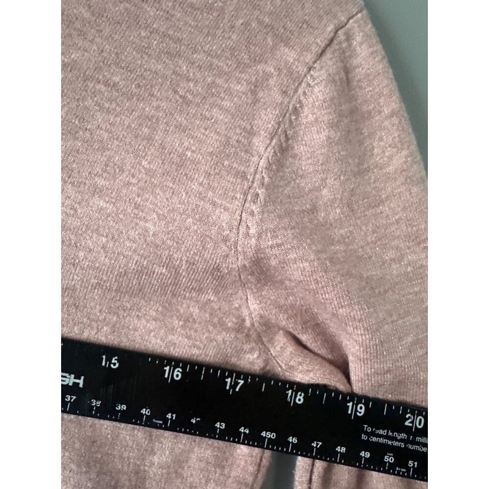 Milano Sweater Medium Pink Layered Blouse Hem Collar Knit Womens Top academia - Picture 7 of 9
